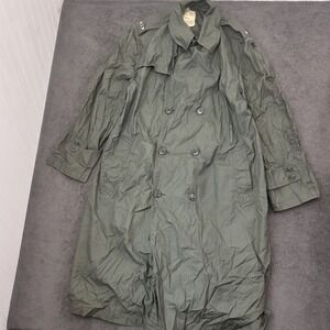 US Army Vietnam Era Mens Raincoat Cotton Nylon Quarpel Army Green 274 Sz 42 S